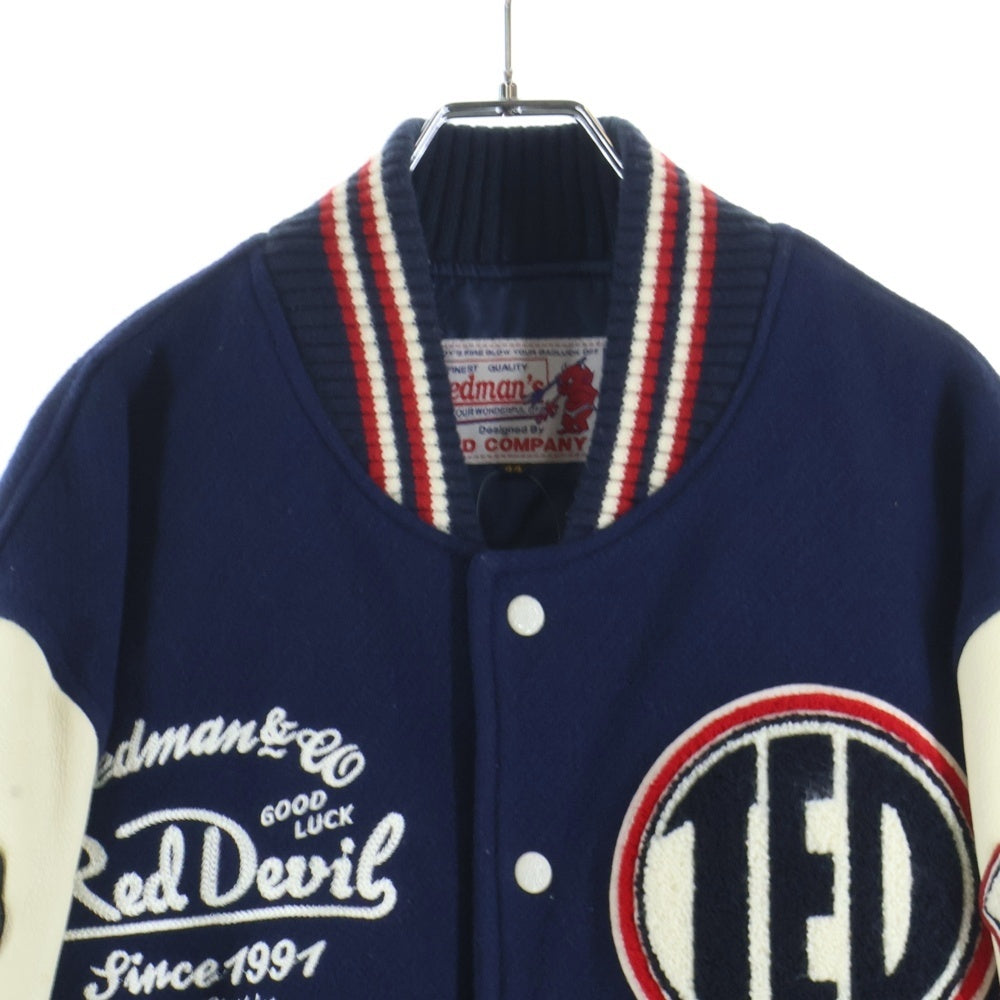 TEDMAN TED COMPANY(テッドマン テッドカンパニー) 200着限定 シリアルナンバー86 パイルパッチ スタジアム ジャンパー ブルゾン ジャケット ネイビー TDJ-18000