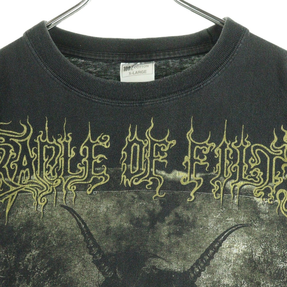 VINTAGE(ヴィンテージ) 90S VINTAGE CRADLE OF FIFTH クレイドルオブフィフス バンド プリント 半袖Tシャツ カットソー ブラック