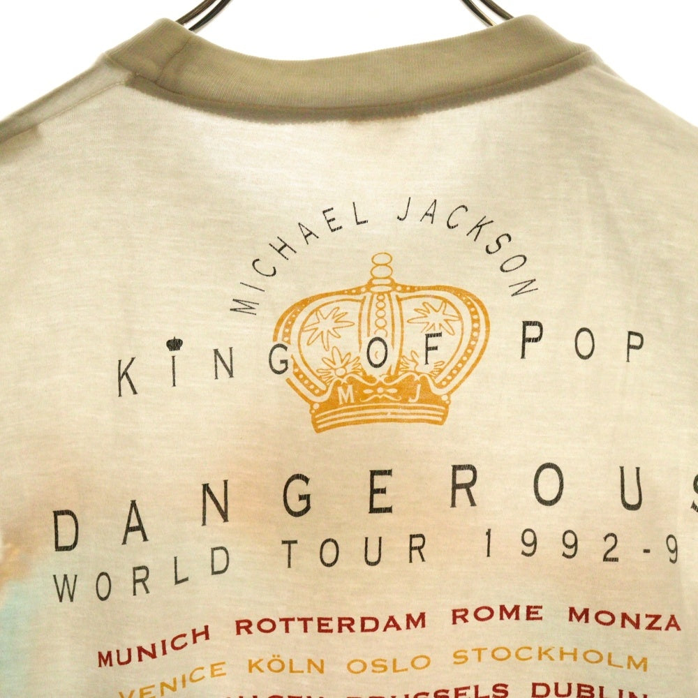 VINTAGE(ヴィンテージ) 90S Michael Jackson DANGEROUS マイケルジャクソン デンジャラス プリント クルーネック 半袖Tシャツ カットソー ホワイト