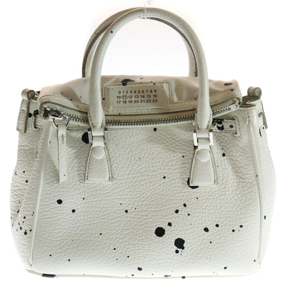 Maison Margiela 11(メゾンマルジェラ11) 5AC ペンキ柄 2WAY レザー ハンド ショルダーバッグ ホワイト S56WD0072 P3169