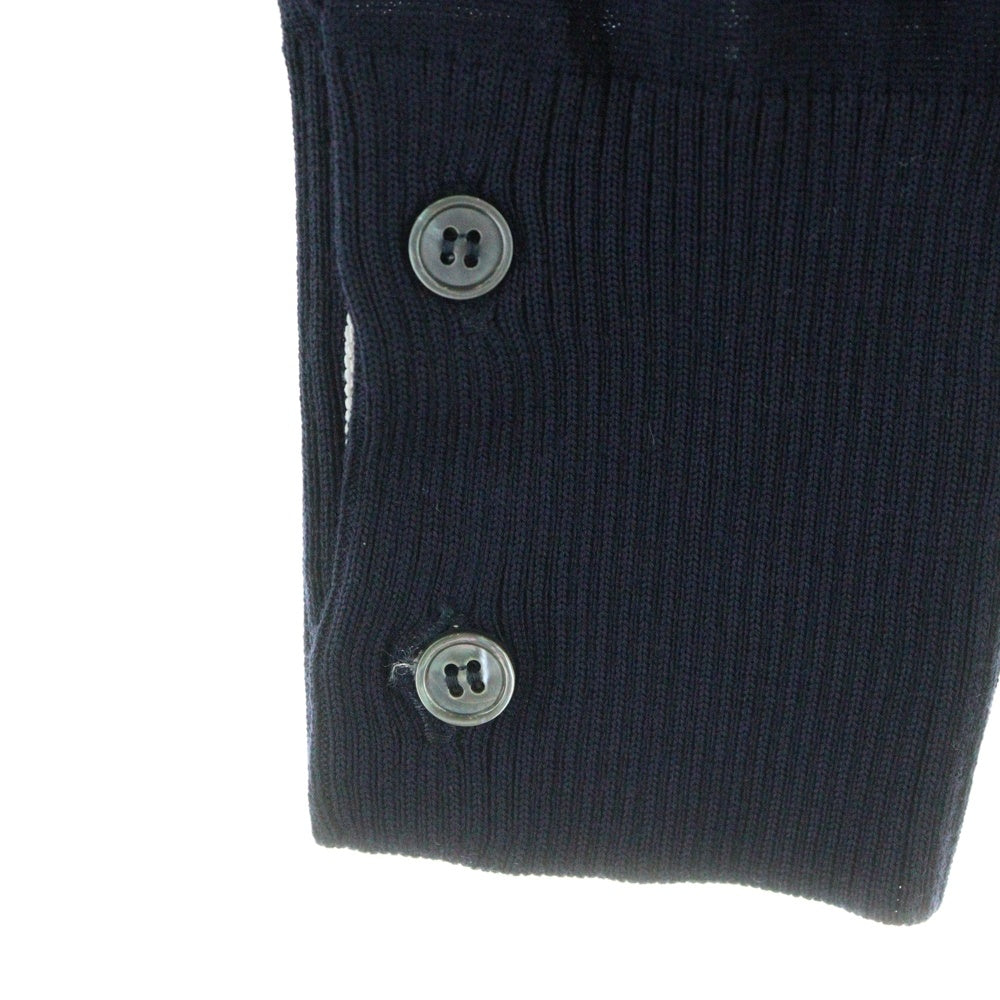 THOM BROWNE(トムブラウン) 4BAR クラシック Vネック ファイン メリノウール ニット カーディガン ネイビー MKC002A-Y1014-001
