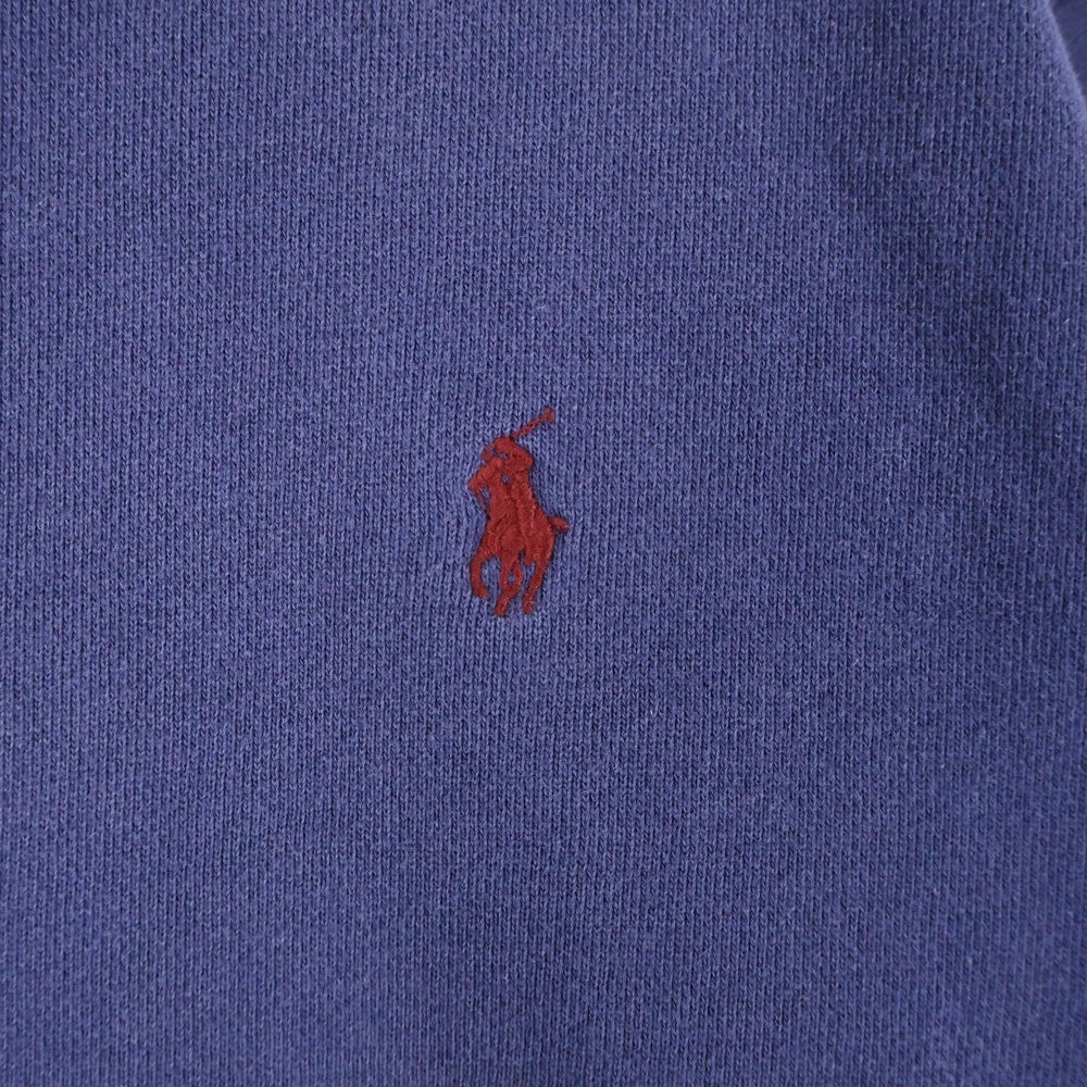 POLO RALPH LAUREN(ポロラルフローレン) 中国製 スモールポニー刺繍 コットンポリ Vガゼット スウェット トレーナー ネイビー