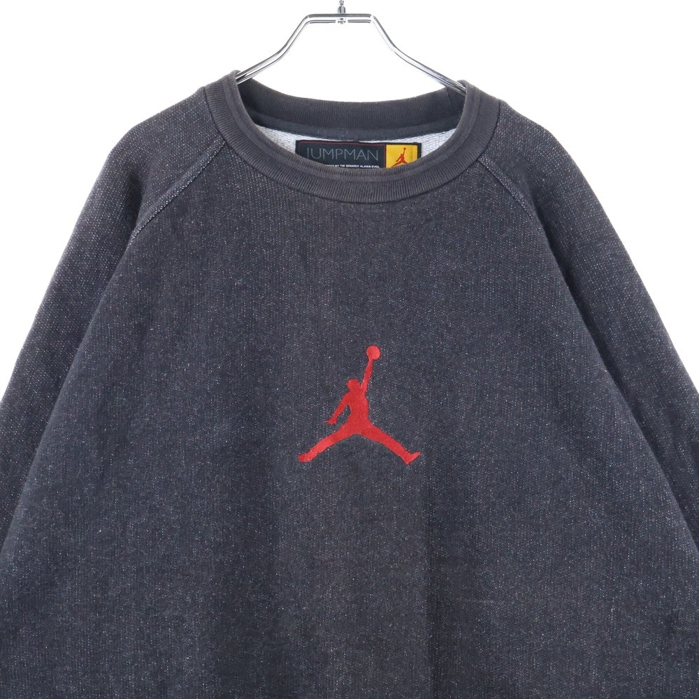 NIKE(ナイキ) JUMPMAN刺繍 クルーネック ラグランスウェット トレーナー ブラック 60308 KAH