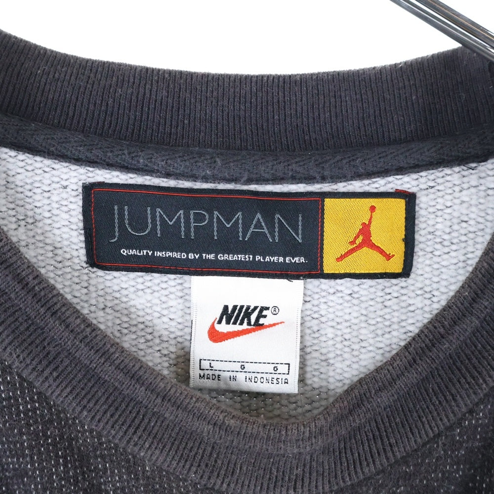 NIKE(ナイキ) JUMPMAN刺繍 クルーネック ラグランスウェット トレーナー ブラック 60308 KAH