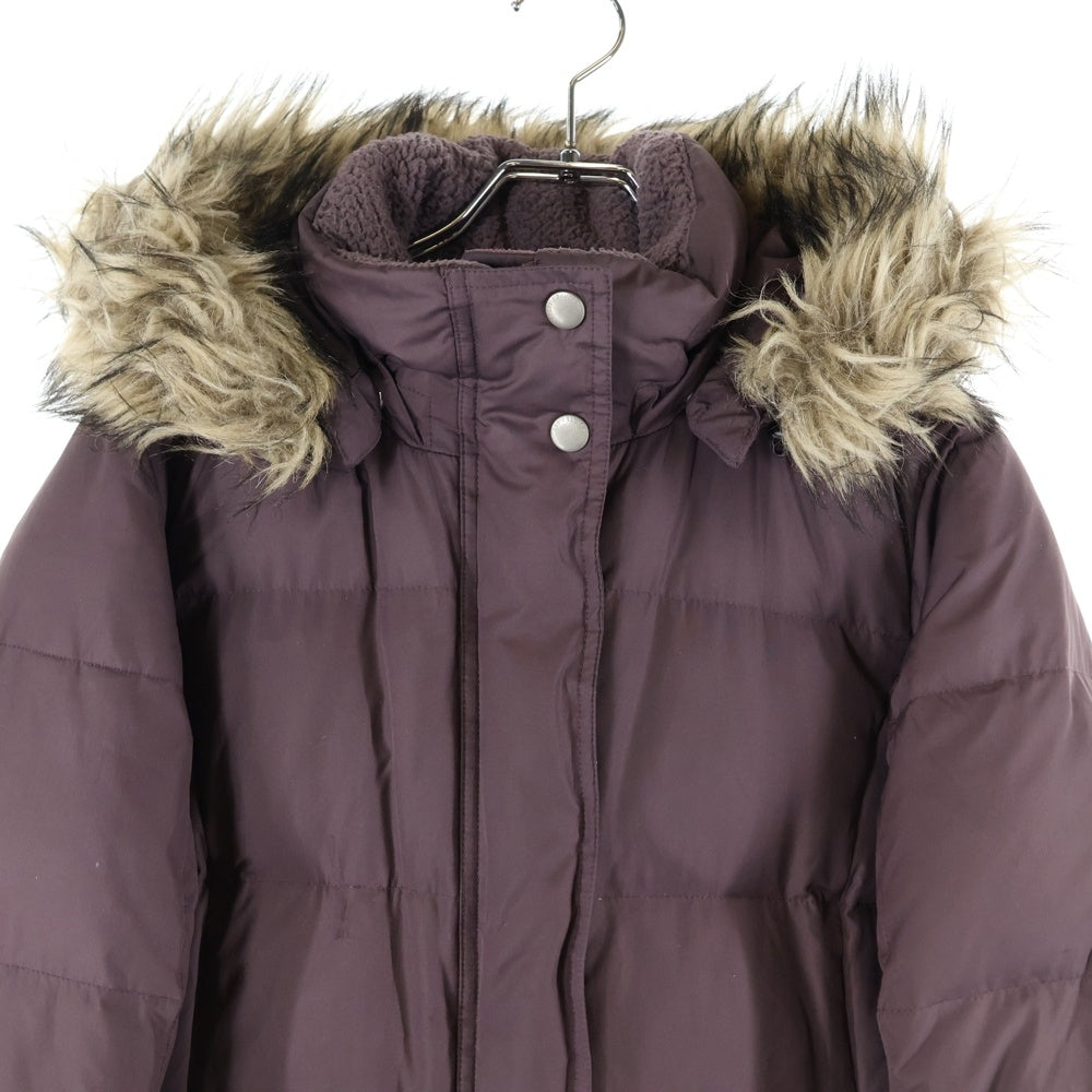Eddie Bauer(エディバウワー) ファーフーデッド ダウンロングコート ジャケット レディース パープル 23312097