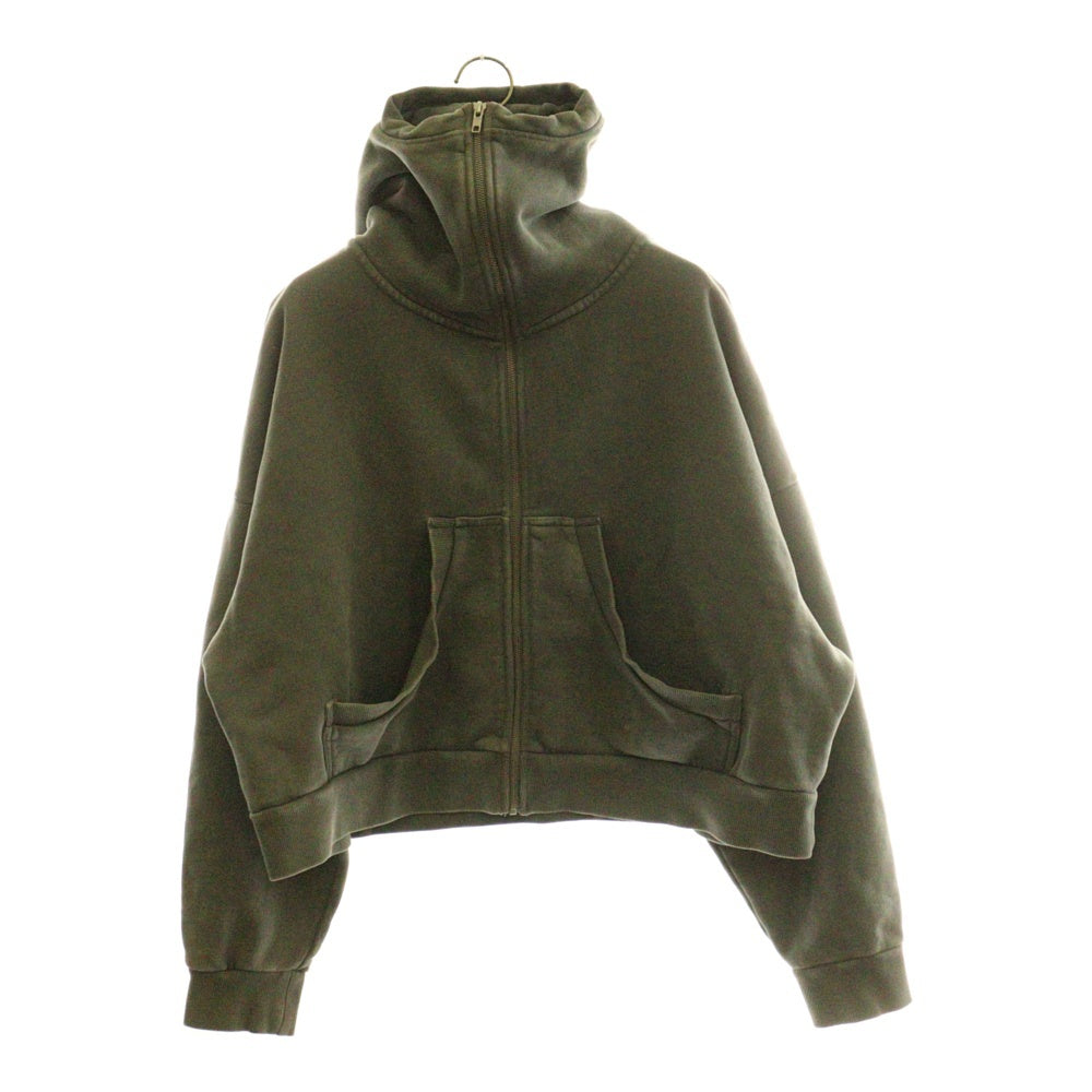 entire studios(エンタイア スタジオ) FULL ZIP ダブルポケット ジップアップ フーデッド スウェット パーカー グレー ES2106