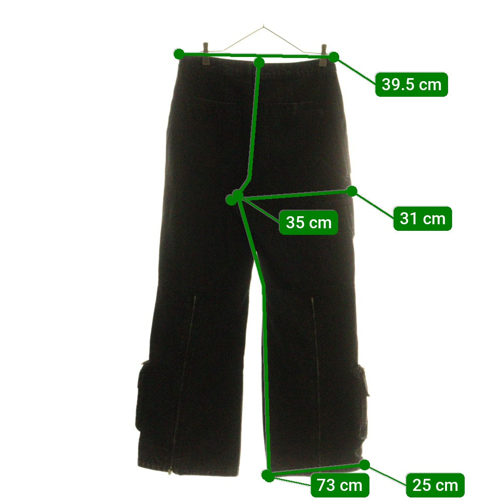 juun.j(ジュン ジェイ) POCKET DETAILED DENIM PANTS マルチポケットディティール ジップアップ デニム カーゴパンツ ブラック