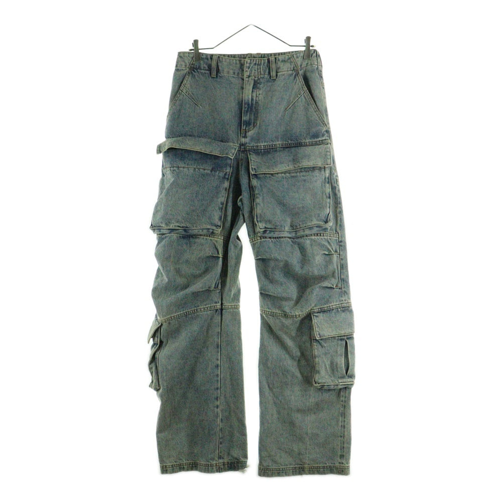 entire studios(エンタイア スタジオ) 24SS HEAVY DENIM CARGO ヘビー マルチポケット ジップアップ デニム カーゴパンツ インディゴ ES2430SW