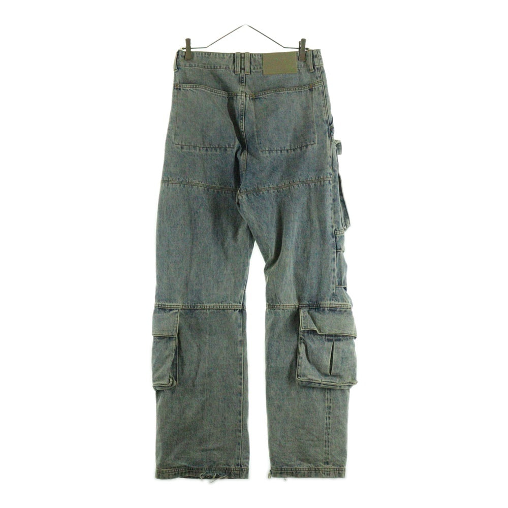 entire studios(エンタイア スタジオ) 24SS HEAVY DENIM CARGO ヘビー マルチポケット ジップアップ デニム カーゴパンツ インディゴ ES2430SW