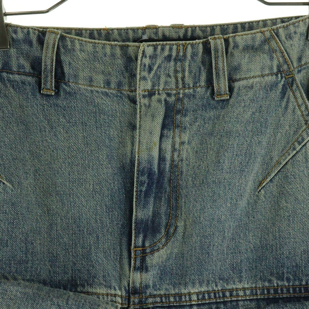 entire studios(エンタイア スタジオ) 24SS HEAVY DENIM CARGO ヘビー マルチポケット ジップアップ デニム カーゴパンツ インディゴ ES2430SW