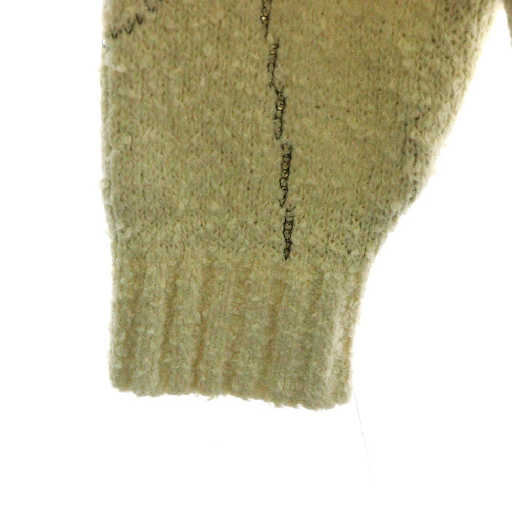 NO BRAND(ノーブランド) TATTOO STUDIO YAMADA タトゥースタジオヤマダ SPIDERWEB BOUCLE COTTON CARDIGAN スパイダーウェブ コットンニット カーディガン ホワイト