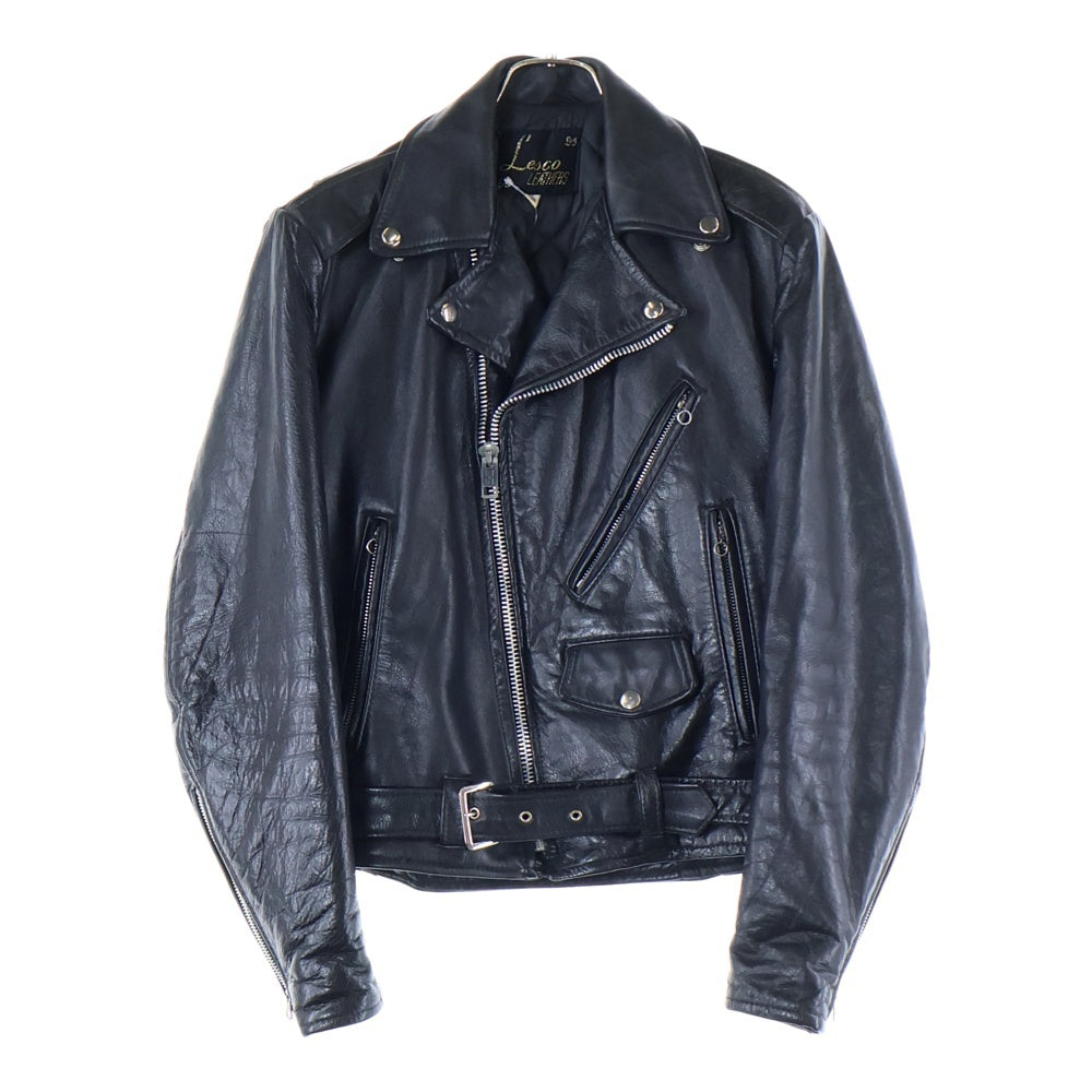 VINTAGE(ヴィンテージ) Lesco Leather レスコレザー SERVALジッパー レザー ダブルライダースジャケット ブラック