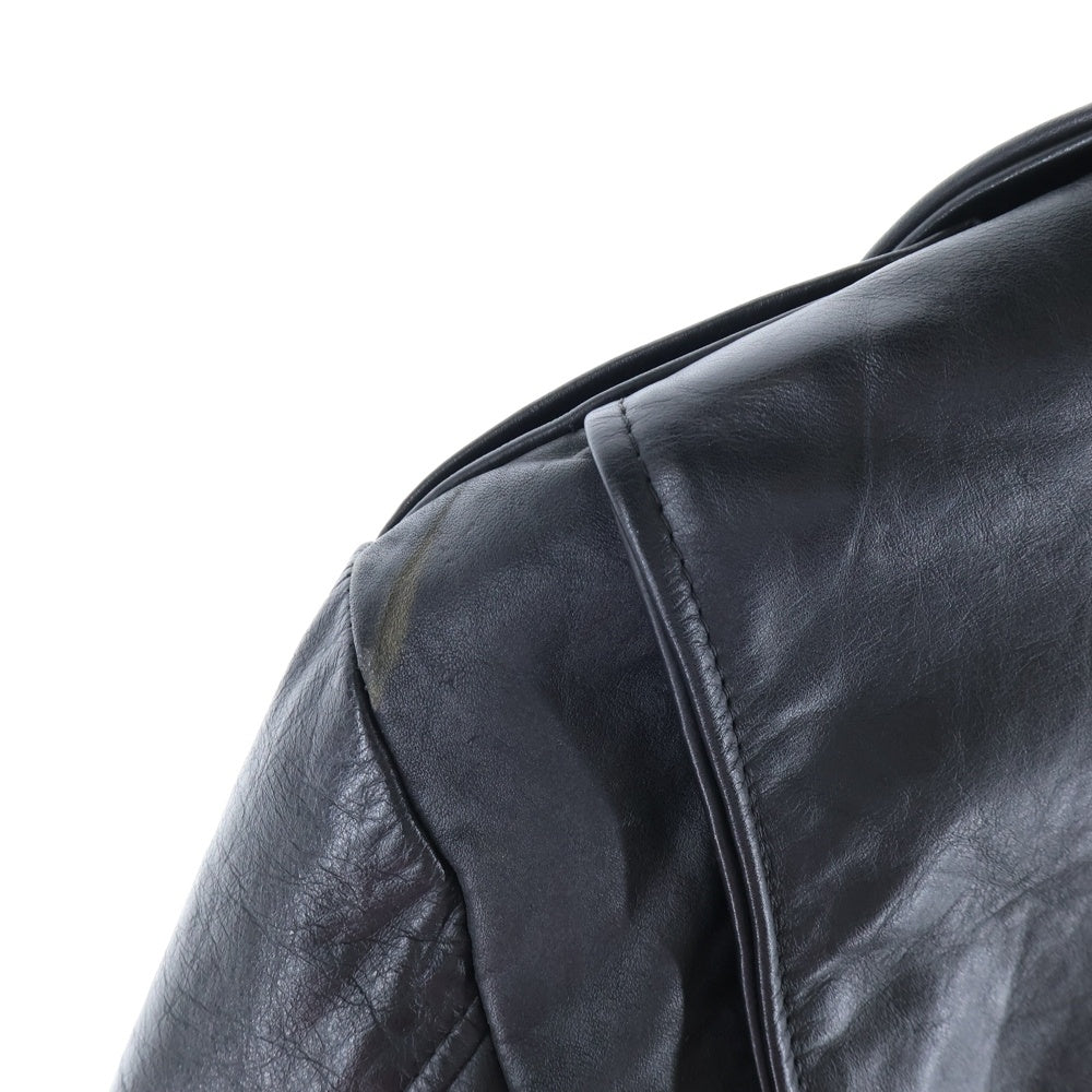 VINTAGE(ヴィンテージ) Lesco Leather レスコレザー SERVALジッパー レザー ダブルライダースジャケット ブラック
