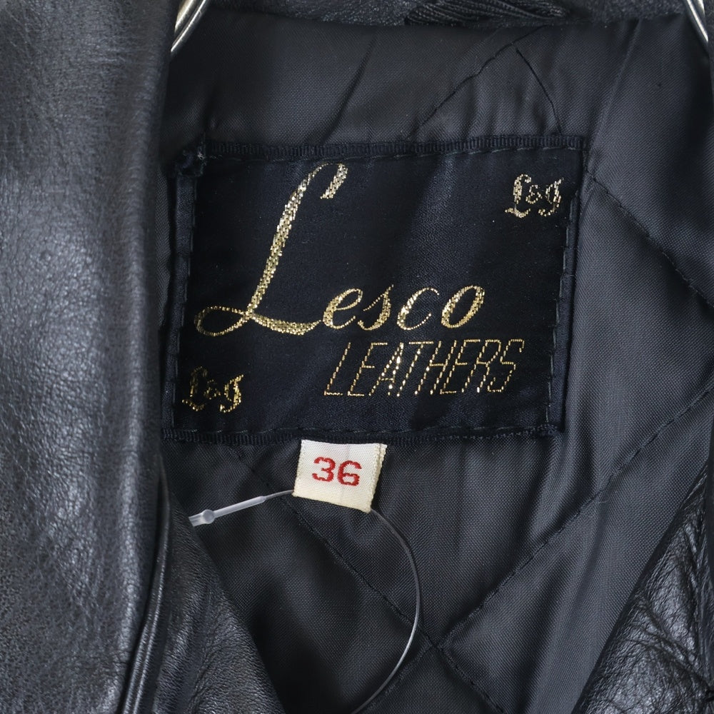 VINTAGE(ヴィンテージ) Lesco Leather レスコレザー SERVALジッパー レザー ダブルライダースジャケット ブラック