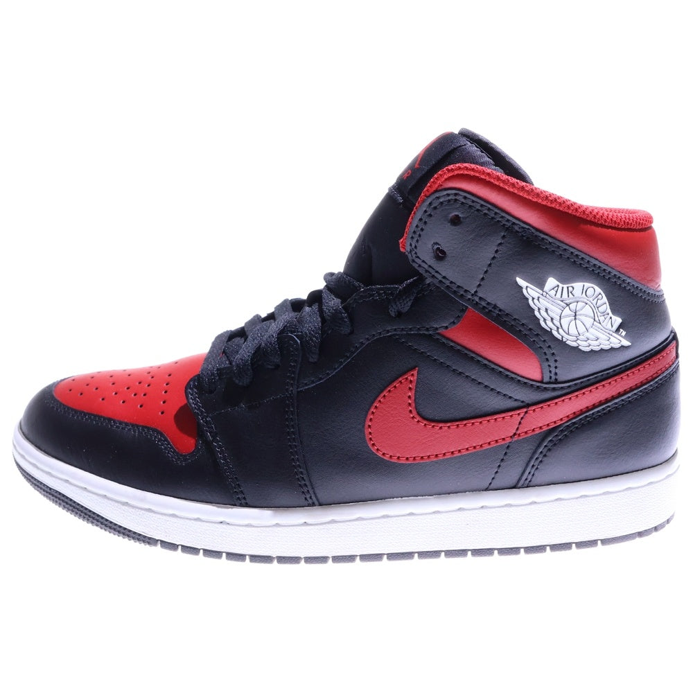 NIKE(ナイキ) AIR JORDAN 1 MID BRED エアジョーダン1 ブレッド ミッドカットスニーカー レッド/ブラック US9.5/27.5cm DQ8426-067
