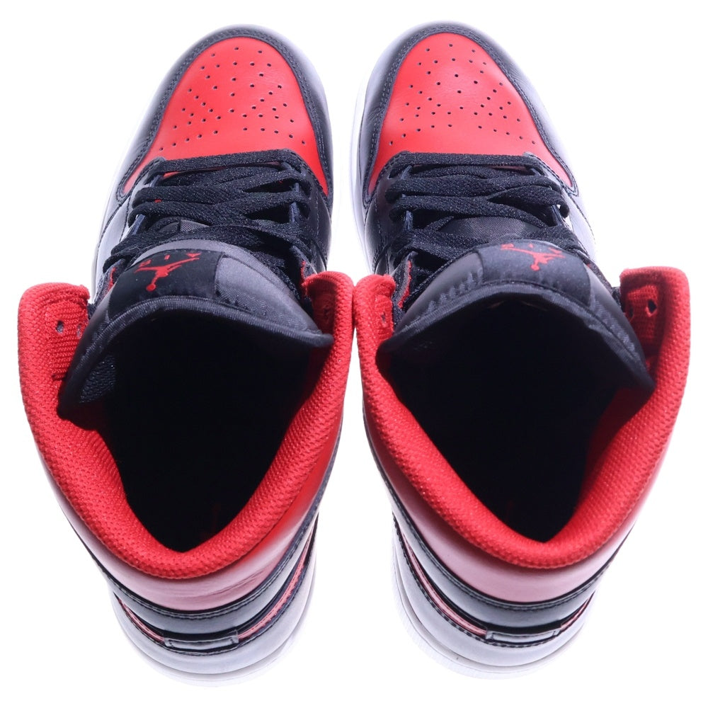 NIKE(ナイキ) AIR JORDAN 1 MID BRED エアジョーダン1 ブレッド ミッドカットスニーカー レッド/ブラック US9.5/27.5cm DQ8426-067