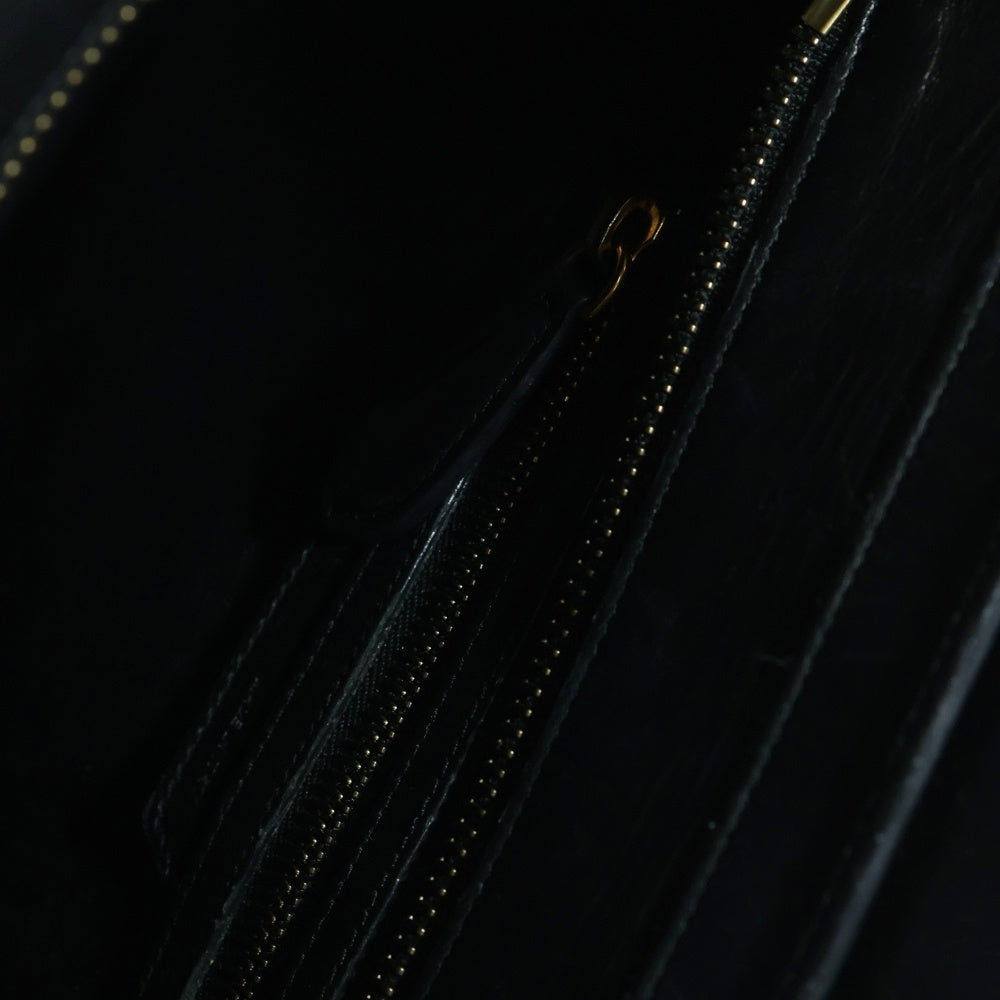 CELINE(セリーヌ) ラゲージ マイクロショッパー レザーキャンバス ハンドバッグ ブラック/オレンジ 167792