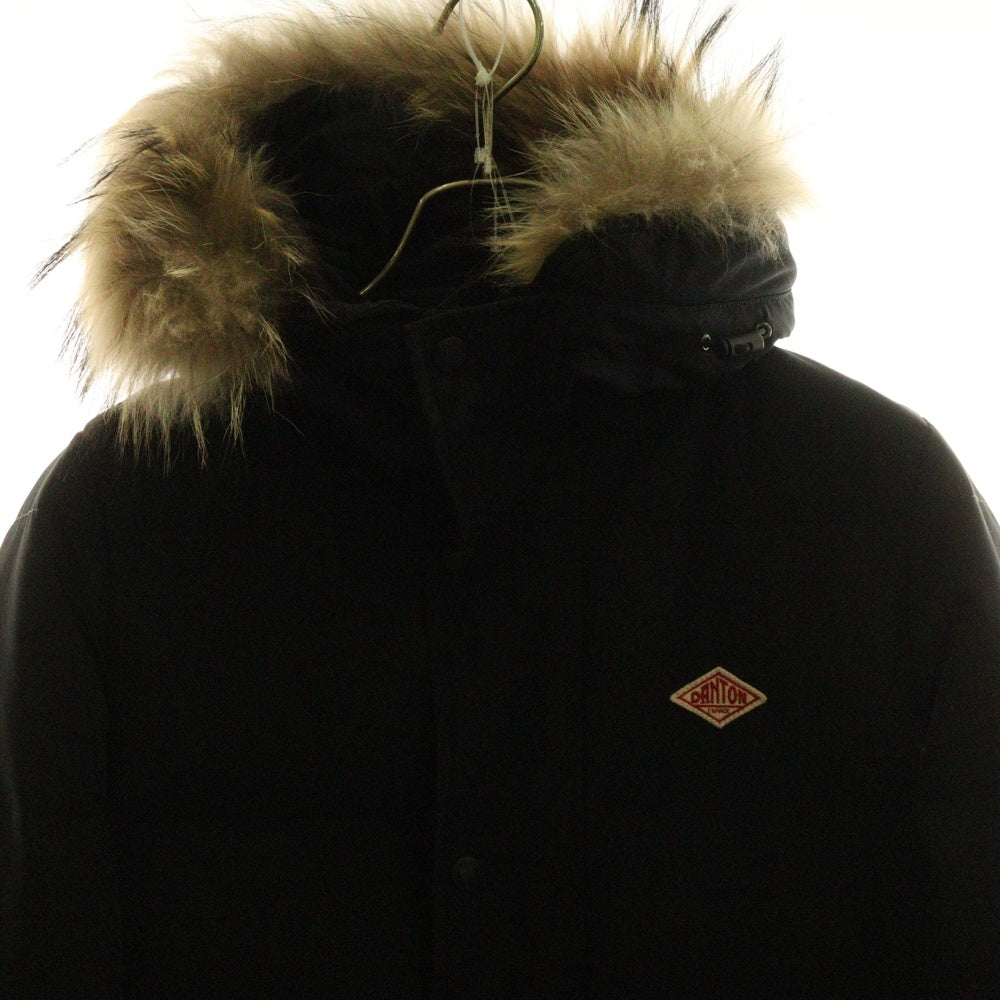 DANTON(ダントン) ファーフーデッド ダウンジャケット コート ブラック 16A-FA-002