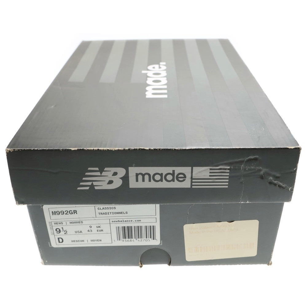 New Balance(ニューバランス) M992GR スウェード切り替え ローカットスニーカー グレー US9.5/27.5cm