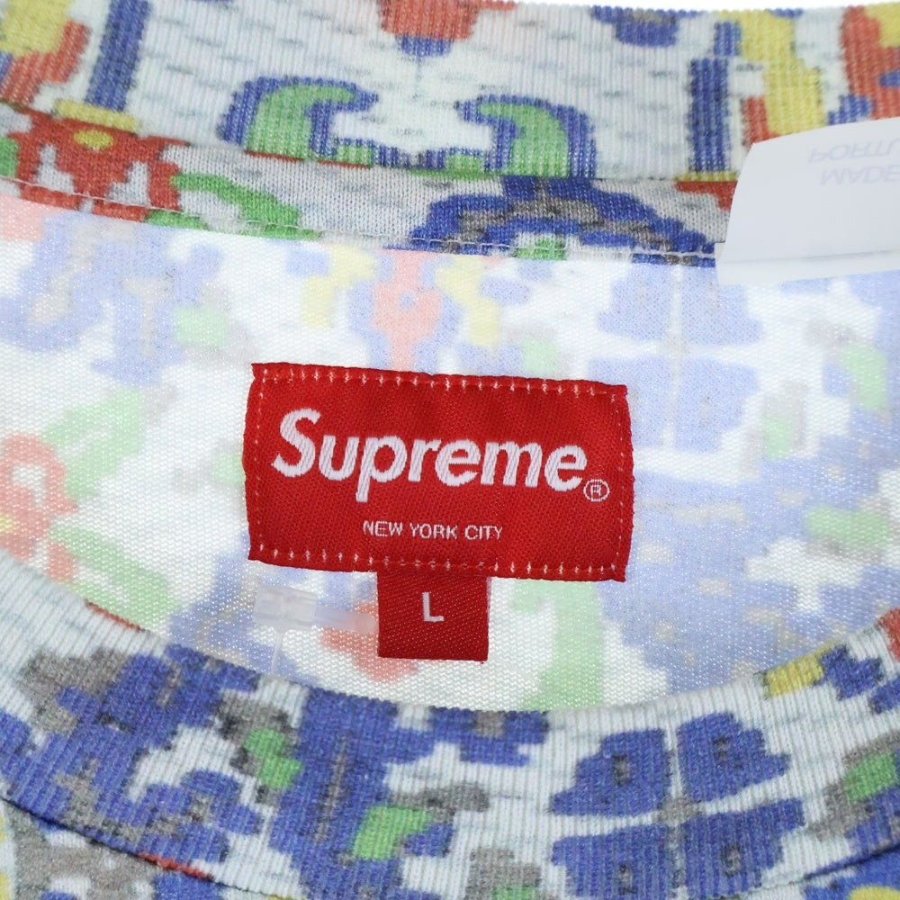 SUPREME(シュプリーム) 23SS Small Box Logo L/S Tee Tapestry タペストリープリント 総柄 スモールボックスロゴ クルーネック 長袖Tシャツ カットソー マルチカラー