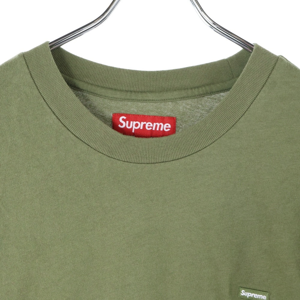 SUPREME(シュプリーム) 23AW Small Box L/S Tee スモールボックスロゴ クルーネック 長袖Tシャツ カットソー オリーブ