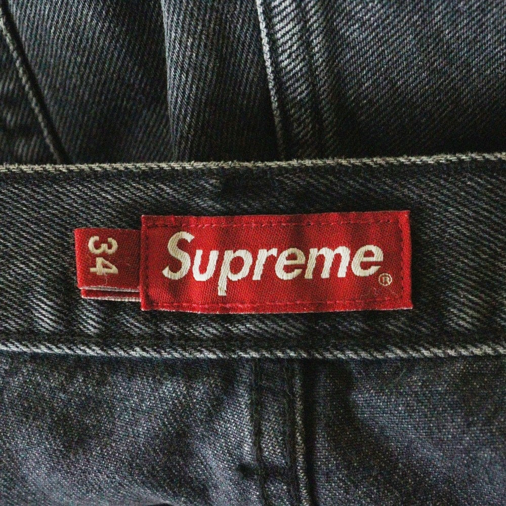 SUPREME(シュプリーム) 23SS Baggy Jean クラシックロゴ刺繍 ジップフライ バギーデニムパンツ ブラック