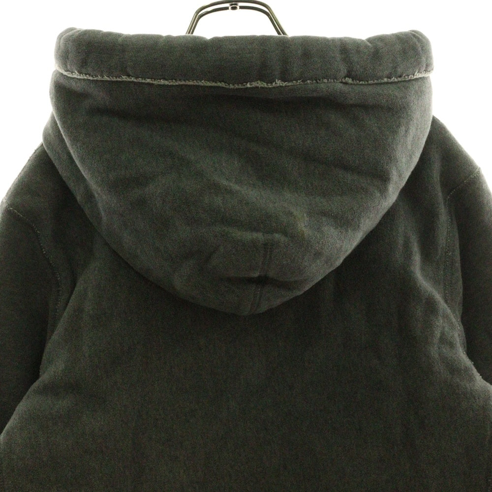 Abercrombie&Fitch(アバクロンビーアンドフィッチ) コットン 裏地キルティング ジップアップパーカー フーディー グレー