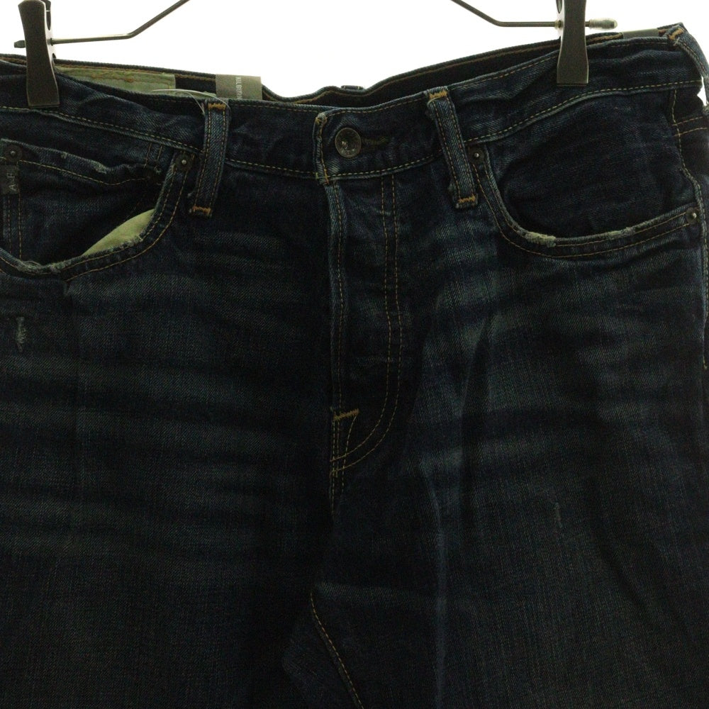 Abercrombie&Fitch(アバクロンビーアンドフィッチ) DENIM PANTS コットン ボタンフライ デニムパンツ インディゴ