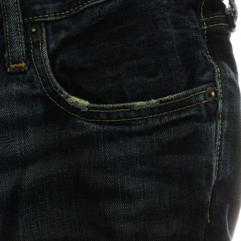 Abercrombie&Fitch(アバクロンビーアンドフィッチ) DENIM PANTS コットン ボタンフライ デニムパンツ インディゴ