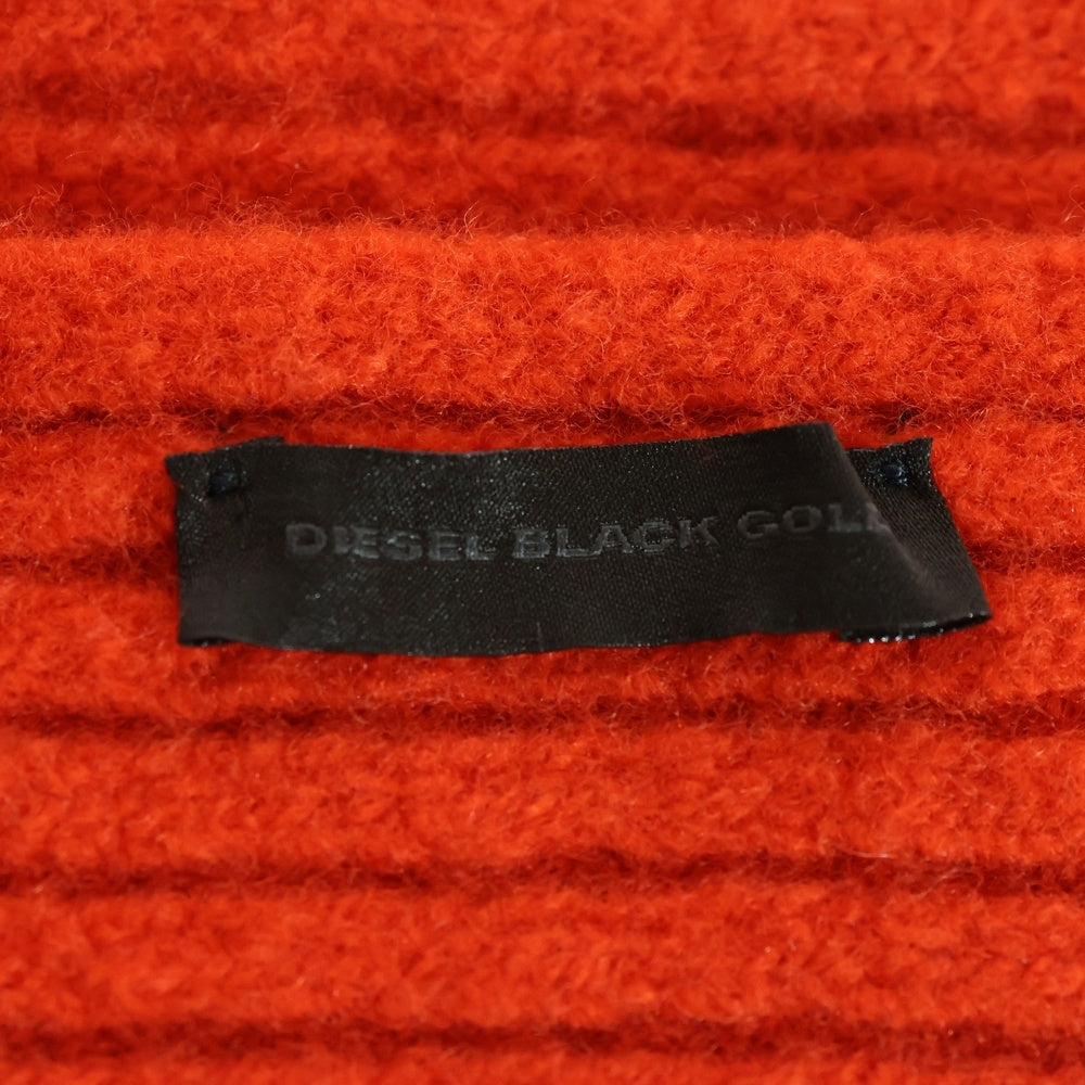 DIESEL BLACK GOLD(ディーゼルブラックゴールド) ハイゲージ リブニット マフラー ストール オレンジ