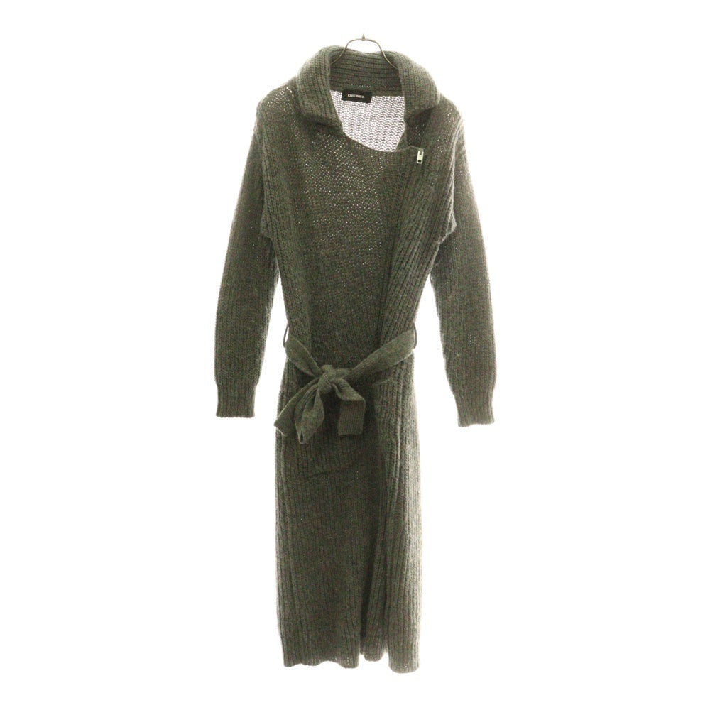 DIESEL(ディーゼル) バイアス ジップ ローゲージ ローブ ニット カーディガン レディース グレー