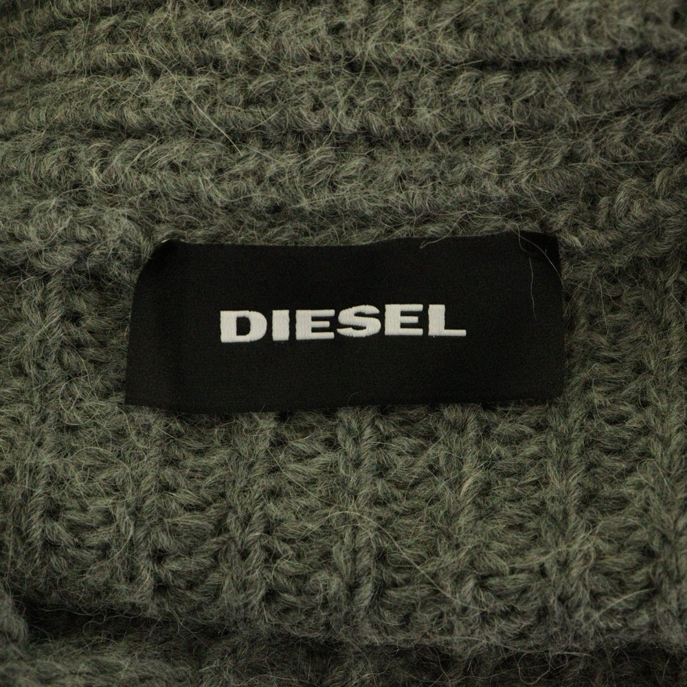 DIESEL(ディーゼル) バイアス ジップ ローゲージ ローブ ニット カーディガン レディース グレー