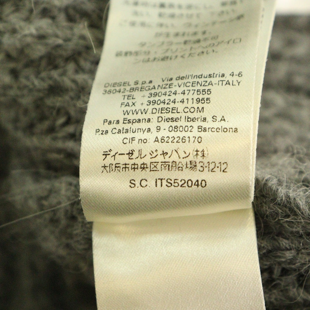 DIESEL(ディーゼル) バイアス ジップ ローゲージ ローブ ニット カーディガン レディース グレー