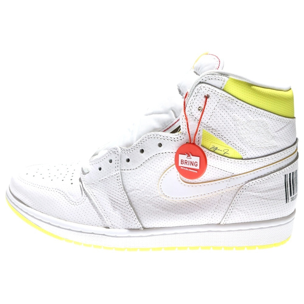 NIKE(ナイキ) AIR JORDAN 1 RETRO HIGH OG FIRST CLASS FLIGHT エアジョーダン1 レトロ ファーストクラス ハイカットスニーカー ホワイト/イエロー US10.5/28.5cm 555088-170