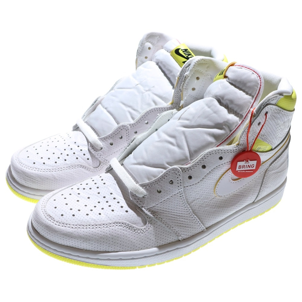 NIKE(ナイキ) AIR JORDAN 1 RETRO HIGH OG FIRST CLASS FLIGHT エアジョーダン1 レトロ ファーストクラス ハイカットスニーカー ホワイト/イエロー US10.5/28.5cm 555088-170