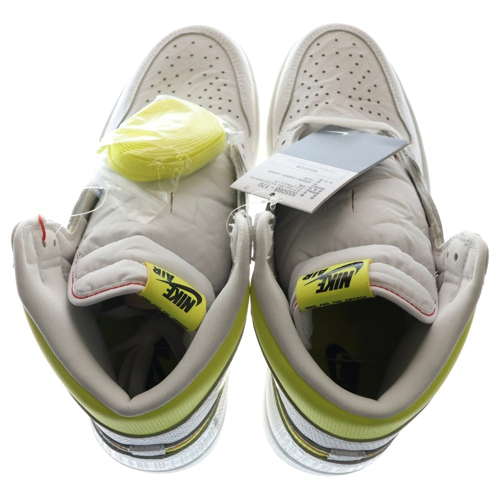 NIKE(ナイキ) AIR JORDAN 1 RETRO HIGH OG FIRST CLASS FLIGHT エアジョーダン1 レトロ ファーストクラス ハイカットスニーカー ホワイト/イエロー US10.5/28.5cm 555088-170