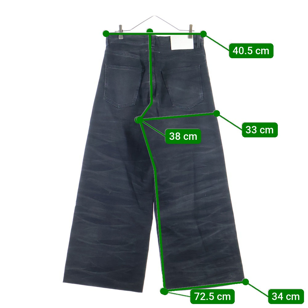 MM6 Maison Margiela(エムエムシックスメゾンマルジェラ) 5POCKET WIDE DENIM PANT ウォッシュ加工 5ポケット ジップフライワイドデニムパンツ ブラック S52LA0200 S30868