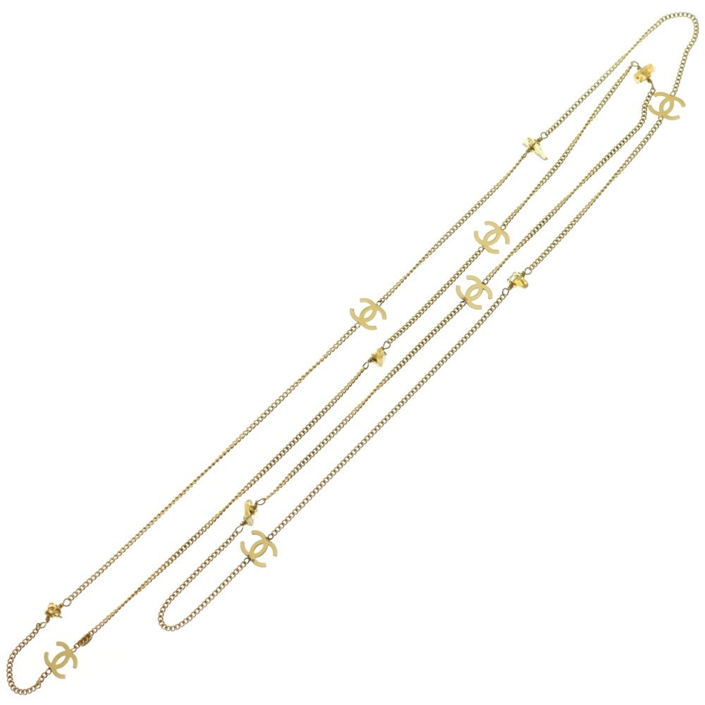 CHANEL(シャネル) ココマーク ストーン付き 2連 GP ロングチェーンネックレス 97A ゴールド レディース