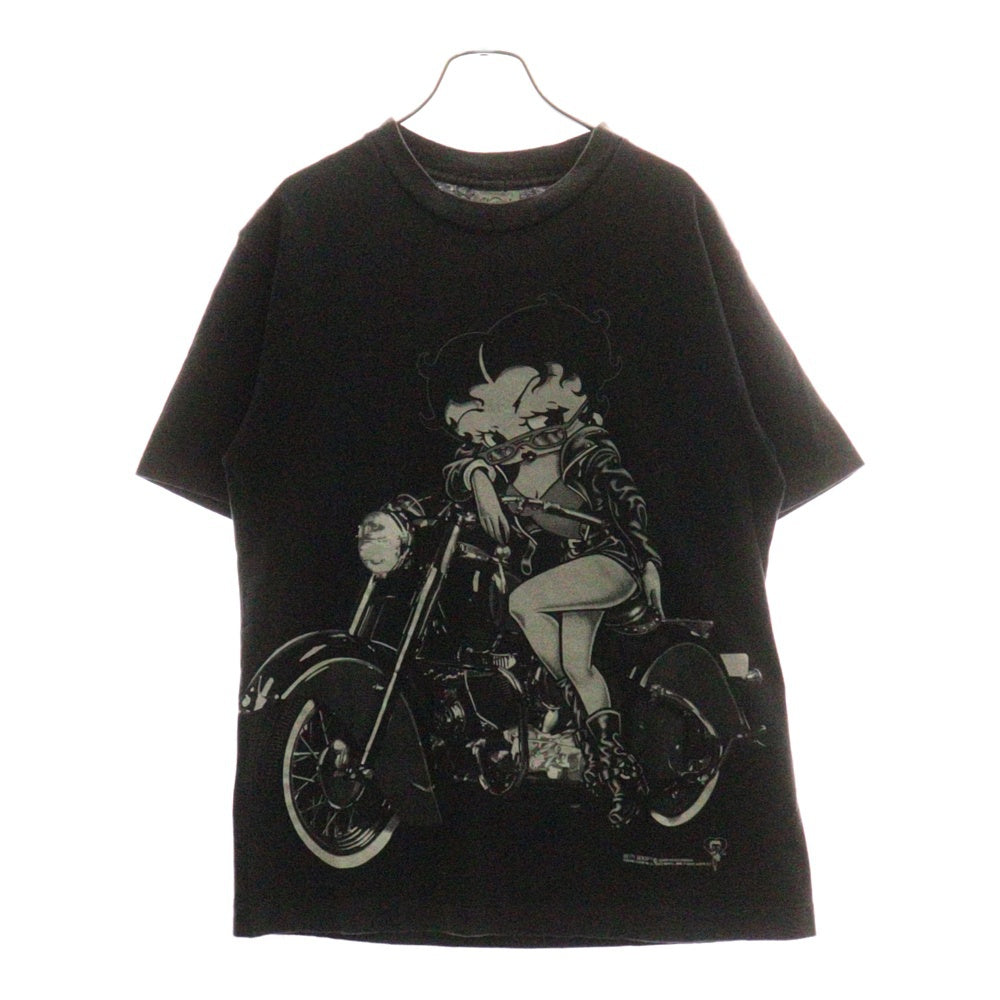 VINTAGE(ヴィンテージ) 90S VINTAGE BETTY BOOP MOTORCYCLE CLUB TEE ヴィンテージ ベティーブープ モーターサイクルクラブ 両面プリントTシャツ 半袖クルーネックカットソー ブラック