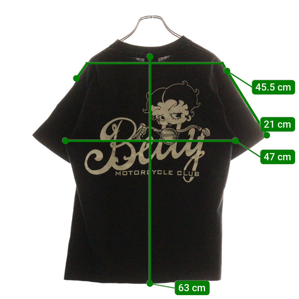 VINTAGE(ヴィンテージ) 90S VINTAGE BETTY BOOP MOTORCYCLE CLUB TEE ヴィンテージ ベティーブープ モーターサイクルクラブ 両面プリントTシャツ 半袖クルーネックカットソー ブラック