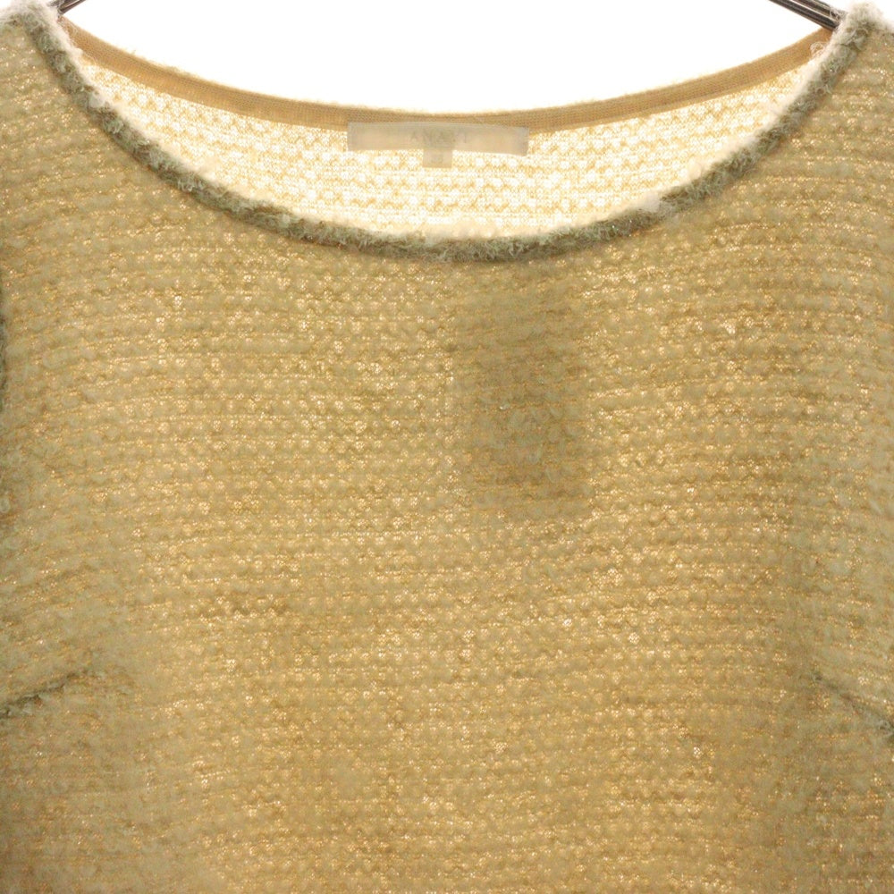 ANAYI(アナイ) ウール混 クルーネック長袖Tシャツ カットソー レディース ベージュ 15227-35-11-380