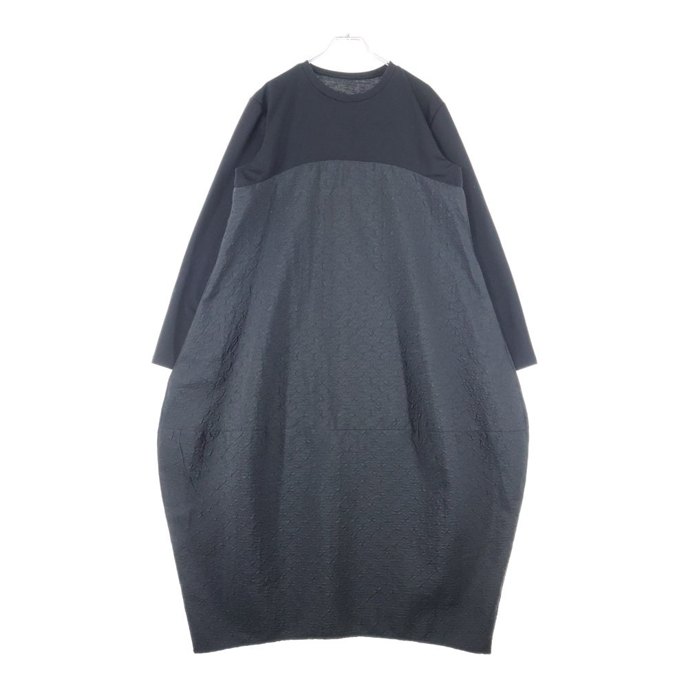 NO BRAND(ノーブランド) AMESUN (アメサン) ポリコットン 長袖ワンピース ドレス レディース ブラック