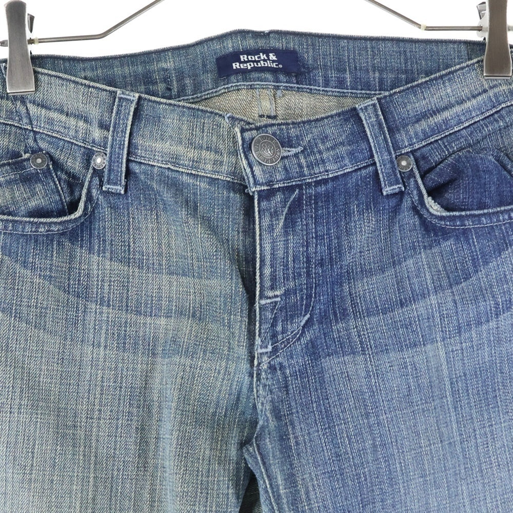 ROCK&REPUBLIC(ロックアンドリパブリック) シルバースタッズ ストレートデニムパンツ ジーンズ レディース インディゴ