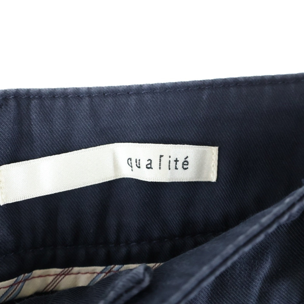 qualite(カリテ) ポリコットン スキニーパンツ レディース ネイビー 32340050023
