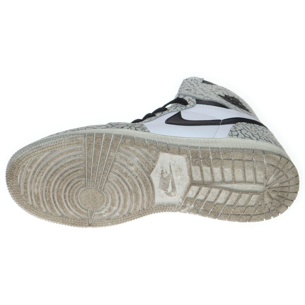 NIKE(ナイキ) AIR JORDAN 1 HIGH OG WHITE CEMENT エア ジョーダン 1 オージー ホワイト セメント ハイカットスニーカー レディース ホワイト/グレー US6.5/24.5cm FD1437-052