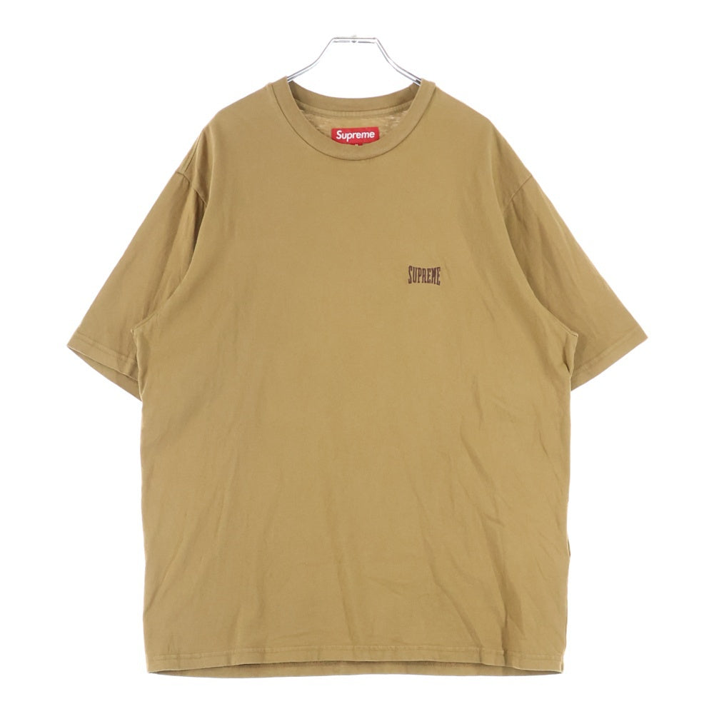 SUPREME(シュプリーム) 25SS Warm Up Washed S/S Top ロゴエンブロイダリー ウォームアップ ウォッシュド クルーネック 半袖Tシャツ カットソー ブラウン
