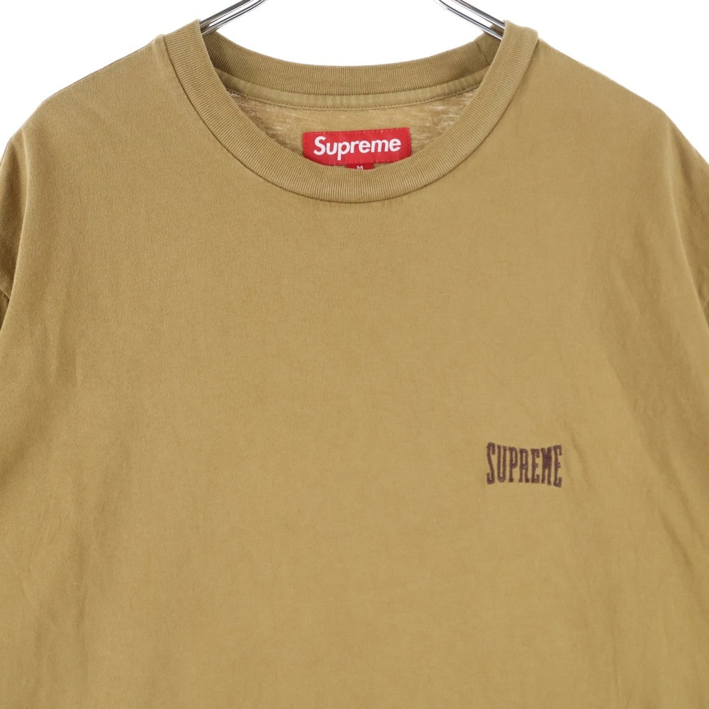 SUPREME(シュプリーム) 25SS Warm Up Washed S/S Top ロゴエンブロイダリー ウォームアップ ウォッシュド クルーネック 半袖Tシャツ カットソー ブラウン