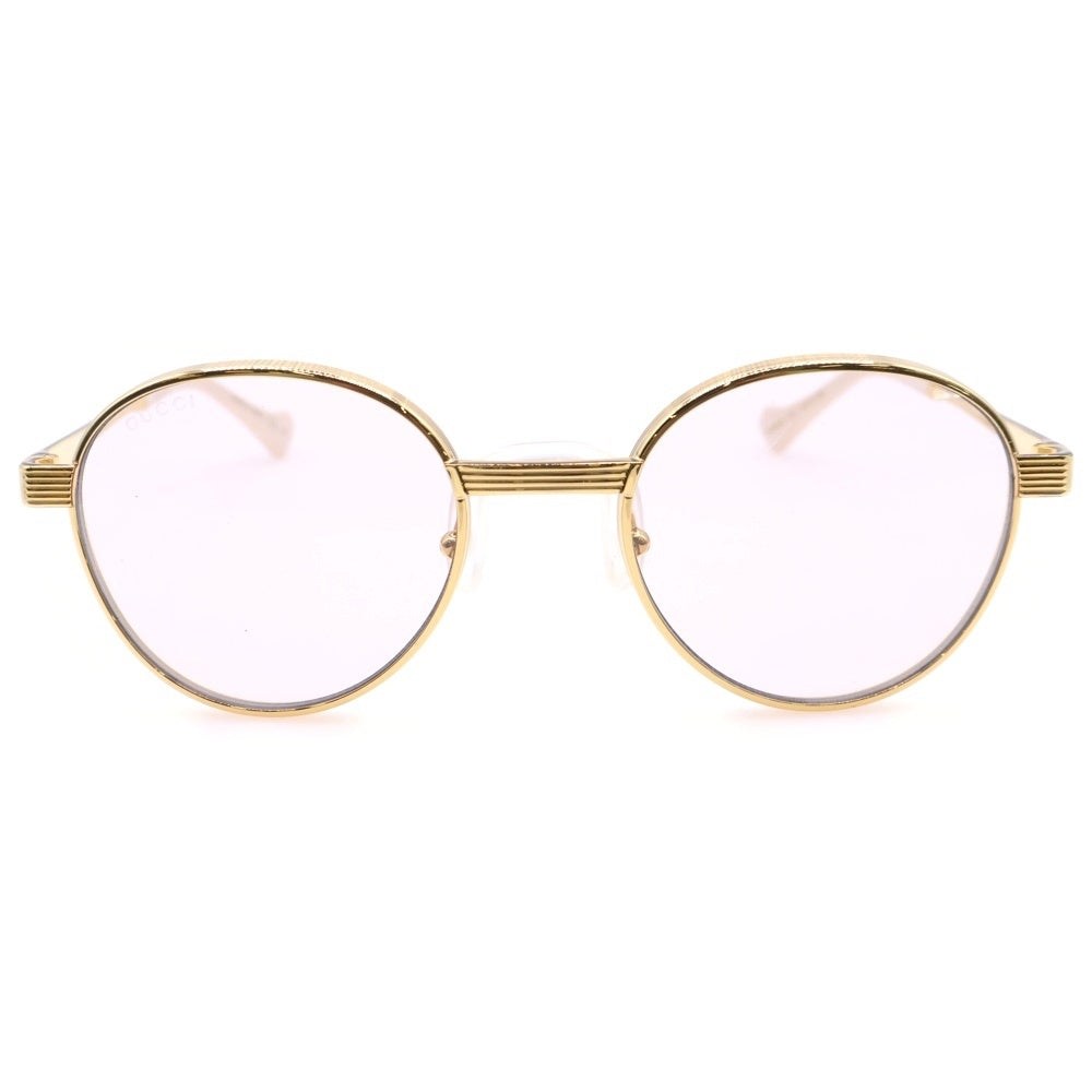 GUCCI(グッチ) ロゴ刻印 ボストンフレーム カラーレンズ サングラス メガネ ゴールド GG0872S