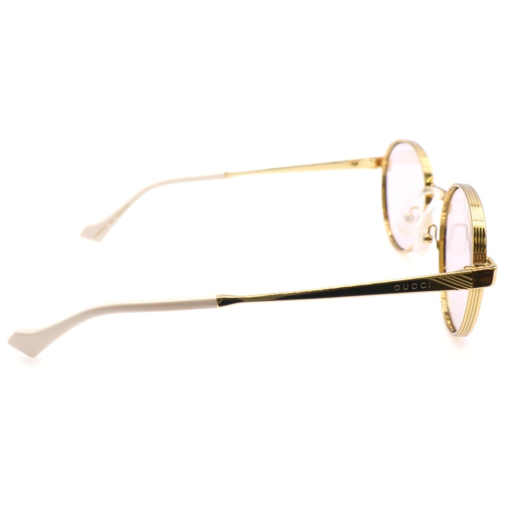GUCCI(グッチ) ロゴ刻印 ボストンフレーム カラーレンズ サングラス メガネ ゴールド GG0872S