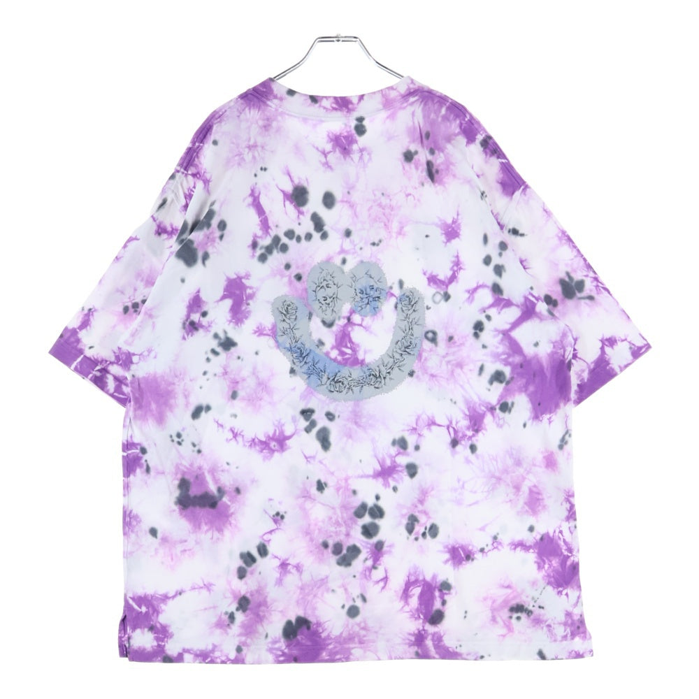 RVCA(ルーカ) SKULL AND ROSES POCKET S/S TEE スカル アンド ロージズ プリント クルーネック 半袖Tシャツ カットソー ホワイト/パープル BB041-210